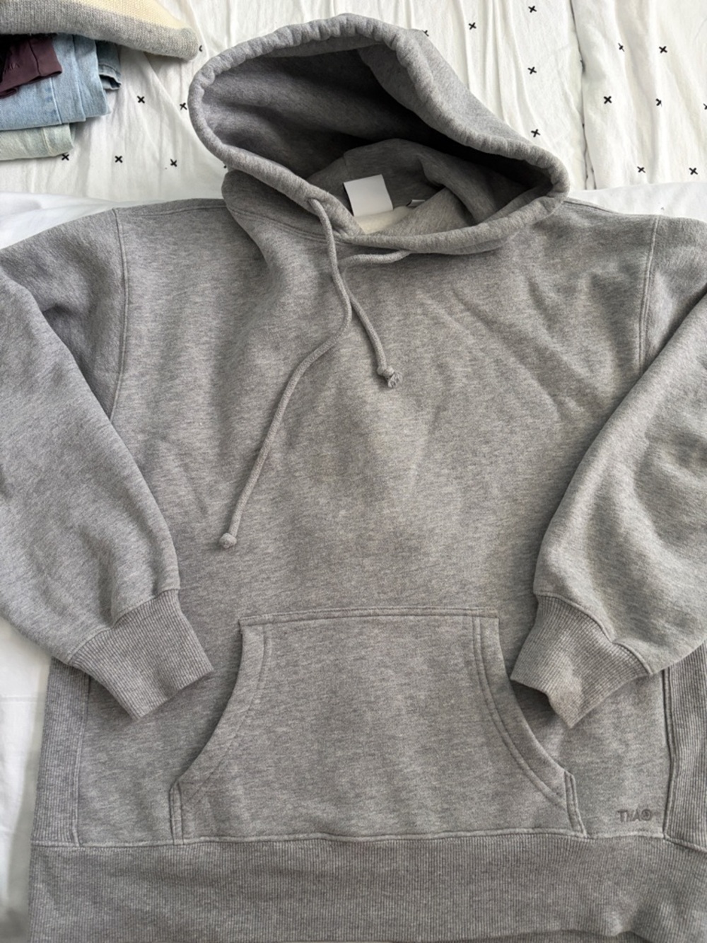 TNA womens Heather Gray Pullover Hoodie